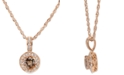 Macy's Morganite (2-1/2 ct. t.w.) & Diamond (1/3 ct. t.w.) 18" Pendant Necklace in 14k Rose Gold